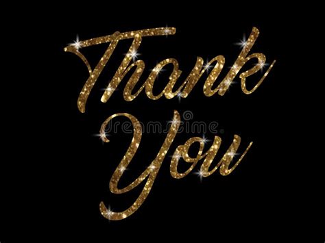 Golden Glitter Of Hand Writing Word Thank You Stock Vector