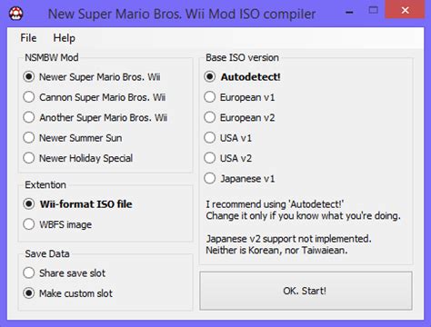 New Super Mario Bros. Wii Mod Compiler - GameBrew