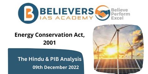 Energy Conservation Act 2001 - Believers IAS Academy