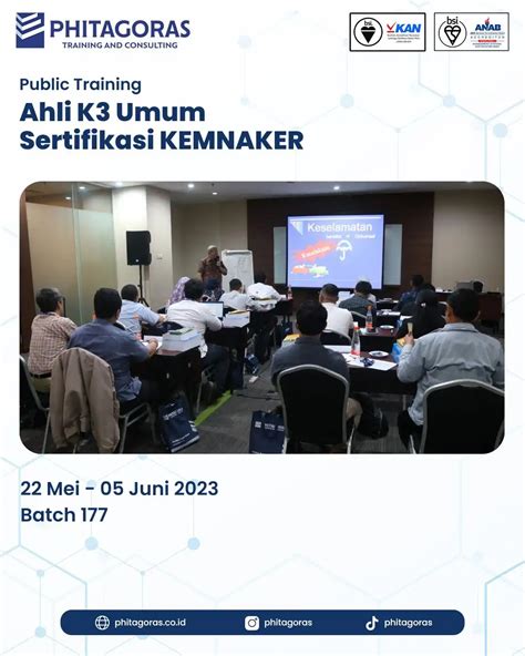 Public Training Ahli K Umum Sertifikasi Kemnaker Batch Mei