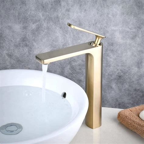 Brushed Gold Vessel Sink Faucet Shunli Bathroom Vessel Faucet Brushed