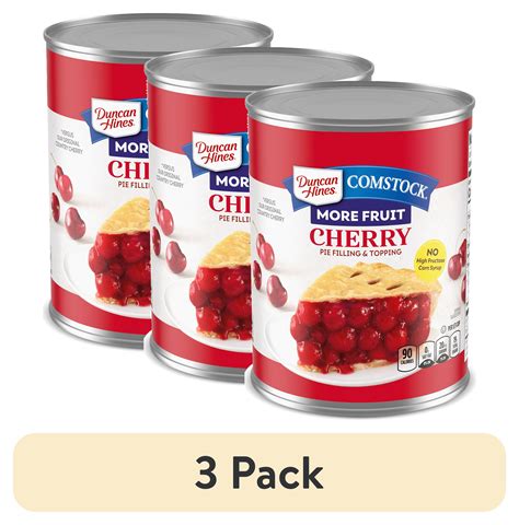 3 Pack Duncan Hines Comstock More Fruit Cherry Pie Filling And