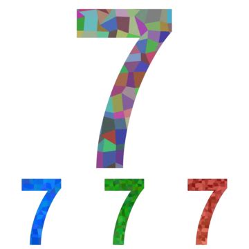 Number 7 Vector Illustration Drawn Typeface Sign Vector, Drawn