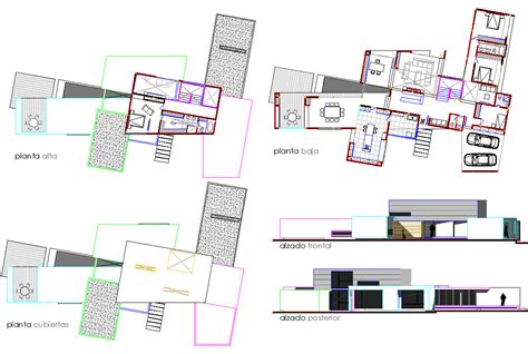 Modern Architecture house plan dwg file - Cadbull