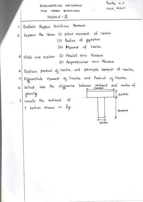 Solution Engineering Mechanics Statics Previou Year Short Questions