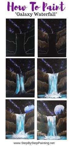 how to paint galaxy waterfall with step by step instructions