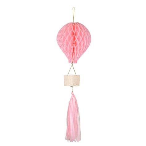 Pink Paper Honeycomb Hot Air Balloon Decoration Party Delights