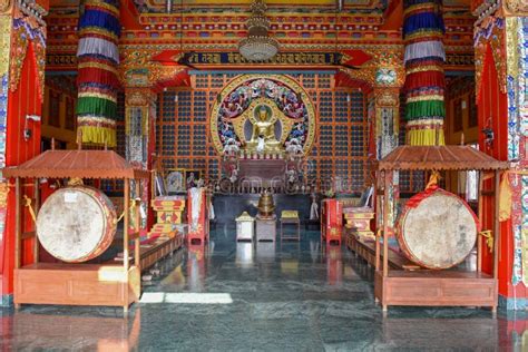 Interior of Buddhist Monastery at the Monastic Zone of Lumbini on Nepal ...