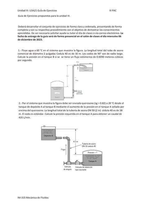 Guía De Ejercicios Propuestos Para La Unidad 3 Iii Pac 23 Unidad Iii U3a21 GuÍa De Ejercicios