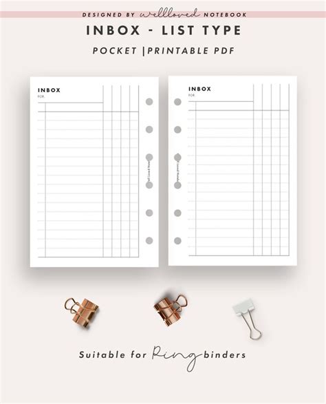 Inbox Dashboard Planner Printable Daily Braindump List Etsy Canada