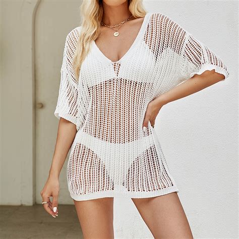 Brilliant Beach Cover Up Womens Bathing Suit Crochet Cover Ups Bikini Swimsuit Loose Short