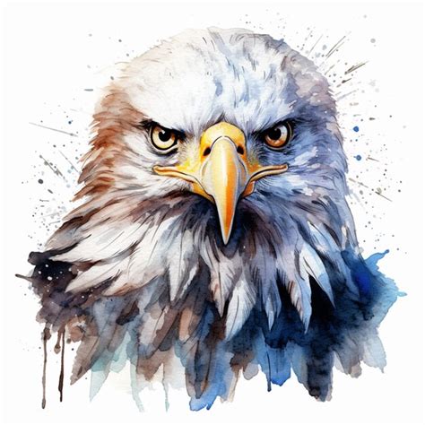 Premium Photo There Is A Watercolor Painting Of A Bald Eagle With A