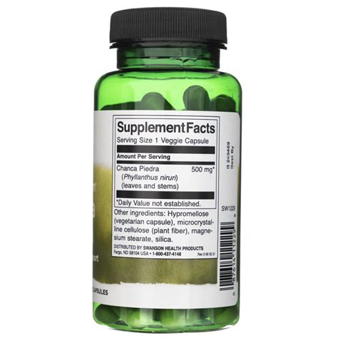 Swanson Full Spectrum Chanca Piedra 500 Mg 60 Capsules EBay