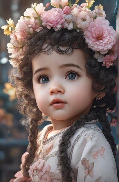 Premium AI Image Cute Baby Doll Portrait Ai Generative Image