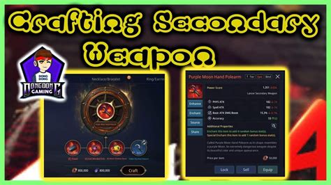 Crafting Epic Secondary Weapon Enhance Ang Enchant Success Mir