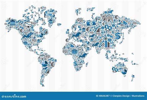 Stock Exchange Finance World Map Concept Stock Vector Illustration Of