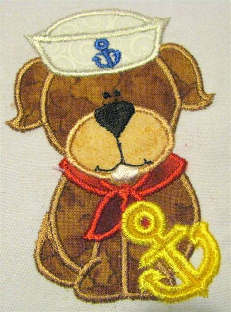 Sailor Dog 02 Machine Applique Embroidery Design - Sailor Dog Applique