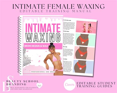 Bikini Waxing Vajacials Training Manuals Vajacials Guide Intimate Waxing Guide Bikini Waxing