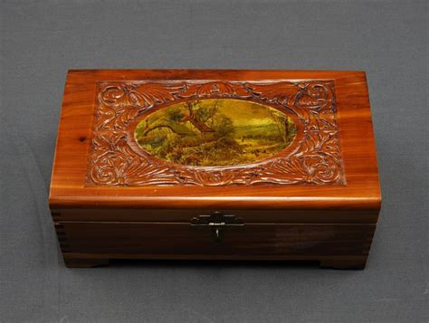 Cedar Box Vintage Cedar Jewelry Chest Brass And Cedar Keepsake Box