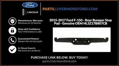 2015 2017 Ford F 150 Rear Bumper Step Pad Genuine Oem Hl3z17b807cb Youtube