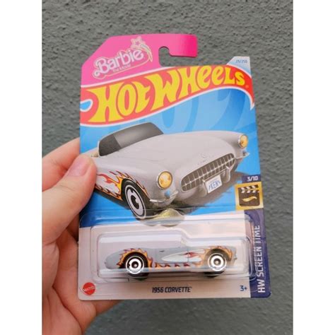 Hot Wheels Barbie The Movie Grey Corvette Shopee Malaysia