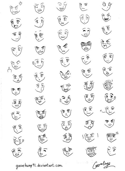 60 Manga and Anime Expressions by goosebump91 on deviantART | Anime expressions, Drawing ...