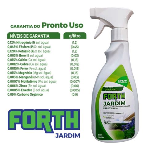 Fertilizante Adubo Orgânico Forth Jardim Pronto P Uso 500ml WORLD GARDEN