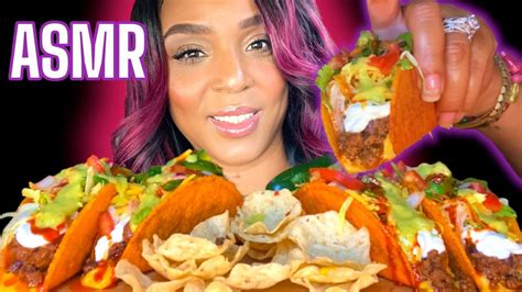 Asmr Mukbang Loaded Nacho Cheese Crunchy Tacos Crunchy Eating Sounds Nene’s Eats Asmr