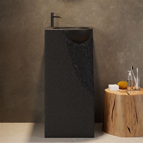 Lavabo Con Pedestal De Resina De Piedra R Stica De Mm De Alto