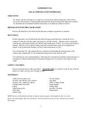 Che Lab Molal Freezing Point Experiment Molal Freezing