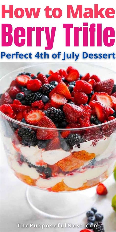 The Easiest Berry Trifle Cake Recipe Berry Trifle Desserts Trifle Cake