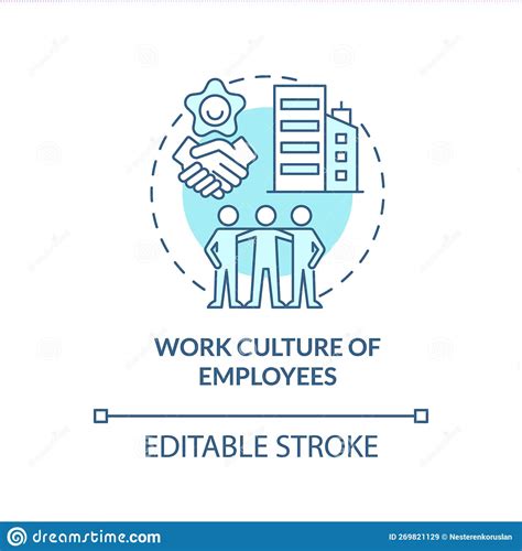 Work Culture Of Employees Turquoise Concept Icon Stock Vector