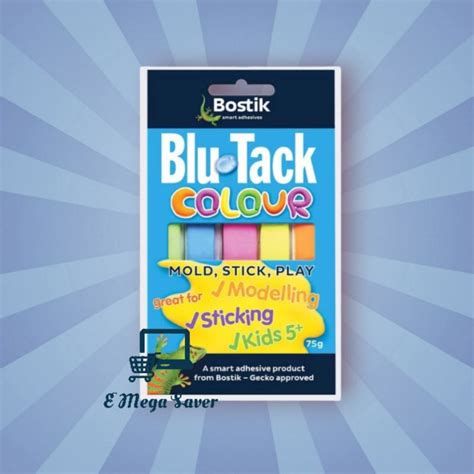 Bostik Blu Tack Colour Reusable Adhesive 75g 5strips Shopee Philippines