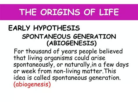 PPT - THE ORIGINS OF LIFE PowerPoint Presentation, free download - ID ...