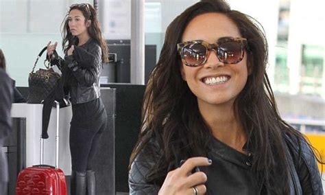 Myleene Klass Does Runway Chic In Black Leather As She Jets Out Of