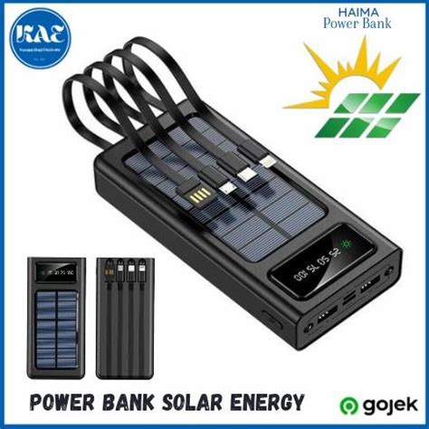 Jual Power Bank Tenaga Surya Solar Panel Cell Energy 2 Port 20000mAh