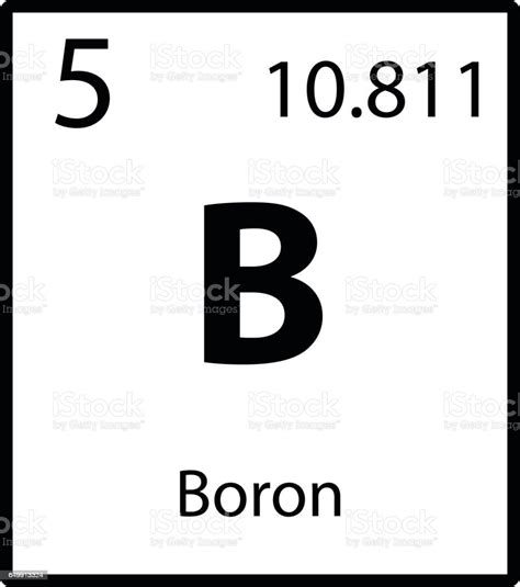 Boron Periodic Table Element Icon On White Background Vector Stock