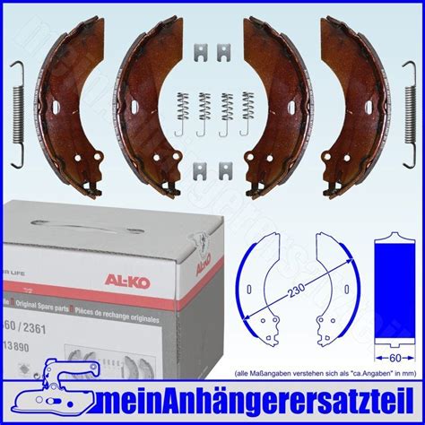 Alko Brake Shoes Brake Pads X Mm For Al Ko Wheel Brake