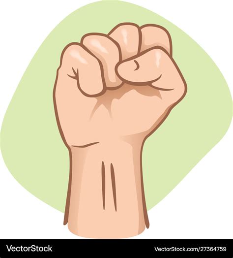 Hand a private person closed fist punch Royalty Free Vector