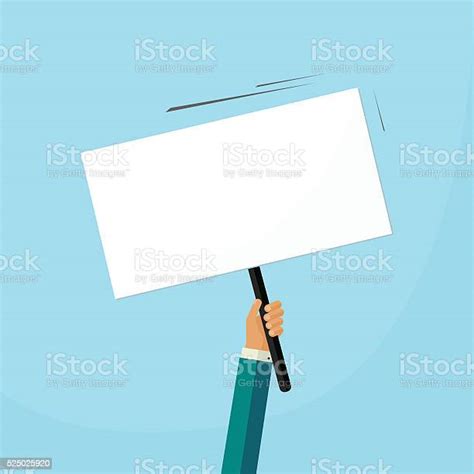 Hand Holding Placard With Empty Space For Text Swinging Board Stok