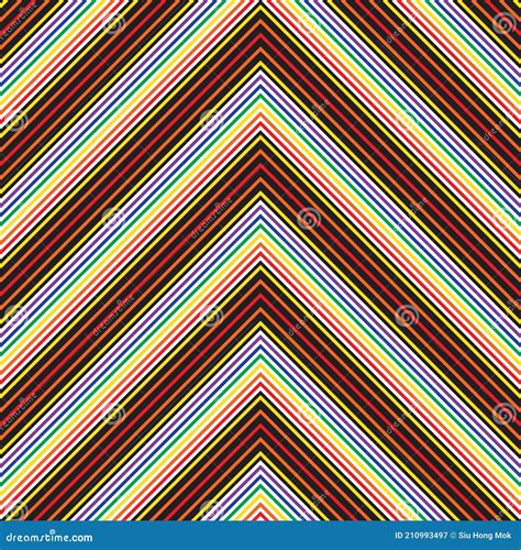 Rainbow Chevron Diagonal Stripes Seamless Pattern Background Stock