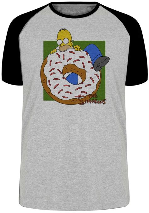 Empório Dutra Camiseta Raglan Simpsons Homer Rosquinha