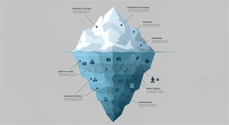 Iceberg Diagram Showing a Large Iceberg with Both Above and Below Water