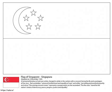 Bandera De Singapur Para Colorear