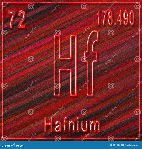 Anzeichen Von Chemischen Elements Des Hafnium Mit Ordnungszahl Und