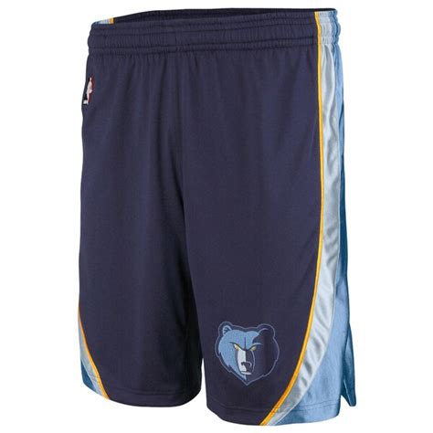 Mens Memphis Grizzlies Adidas Navy Blue Tall Authentic On Court Shorts