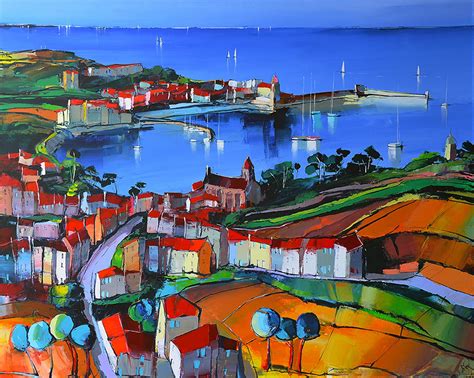 Eric Le Pape Sur Les Hauteurs De Colioure Landscape Painting By