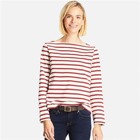 Uniqlo Womens Striped Boat Neck Long Sleeve T Shirt 840 Rub Via