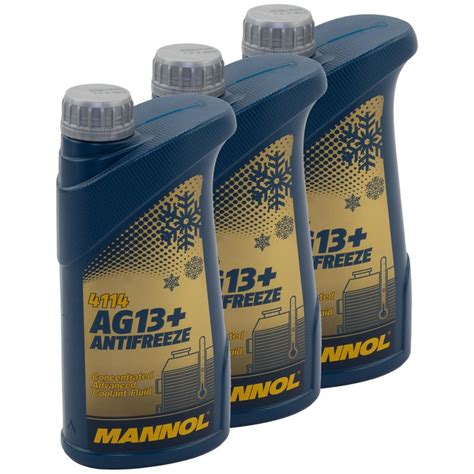 MANNOL Kühlerfrostschutz Konzentrat AG13 3 X 1 Liter gelb onlin 12 95