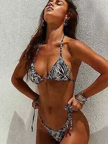 Mode Mer Costume Deux Pi Ces Bikini Color Triangle L Gant Slips